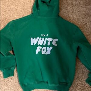 White Fox Boutique Green Hoodie with White Logo